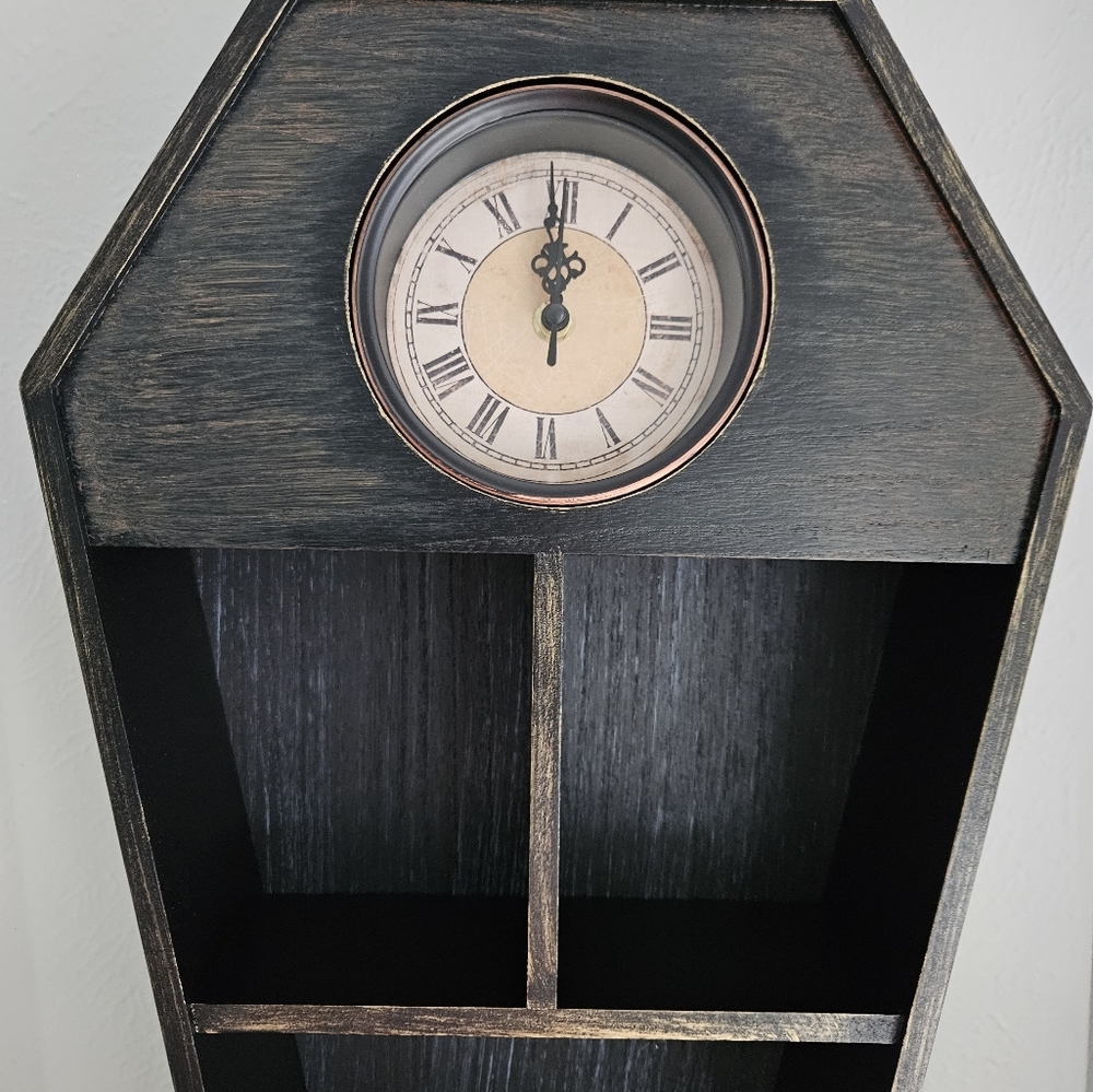 NWT Michaels Ashland X Iridescent Moon Coffin Shelf With Clock - Picture 2 of 7